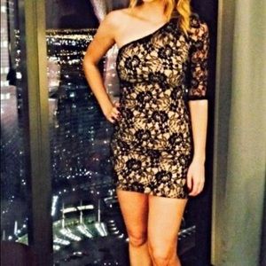 Express, lace, off the shoulder dress